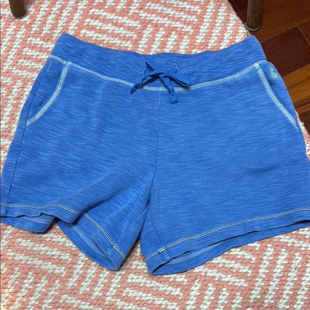 Blue Casual Drawstring Shorts